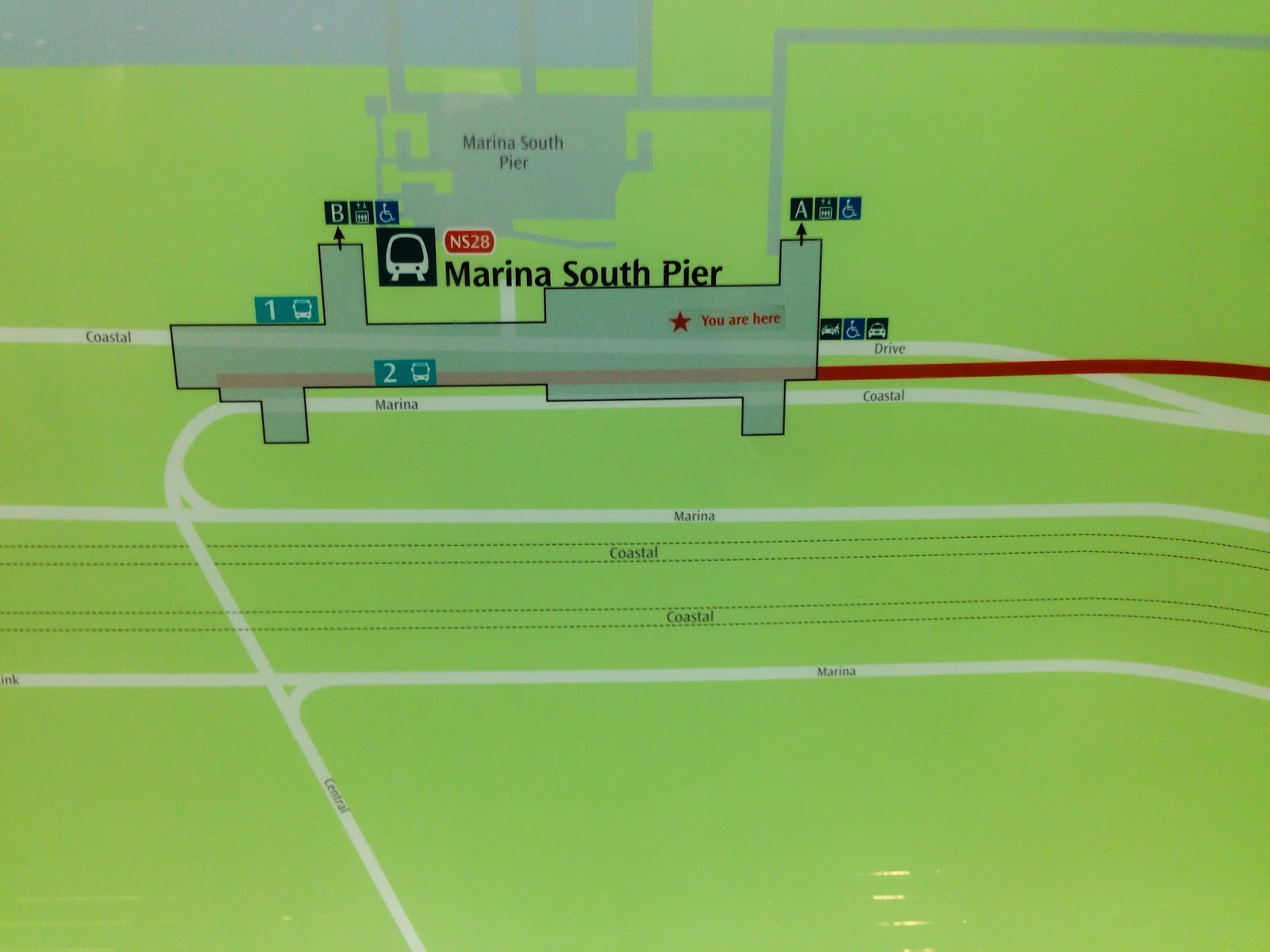 A map of NS28 Marina South Pier station